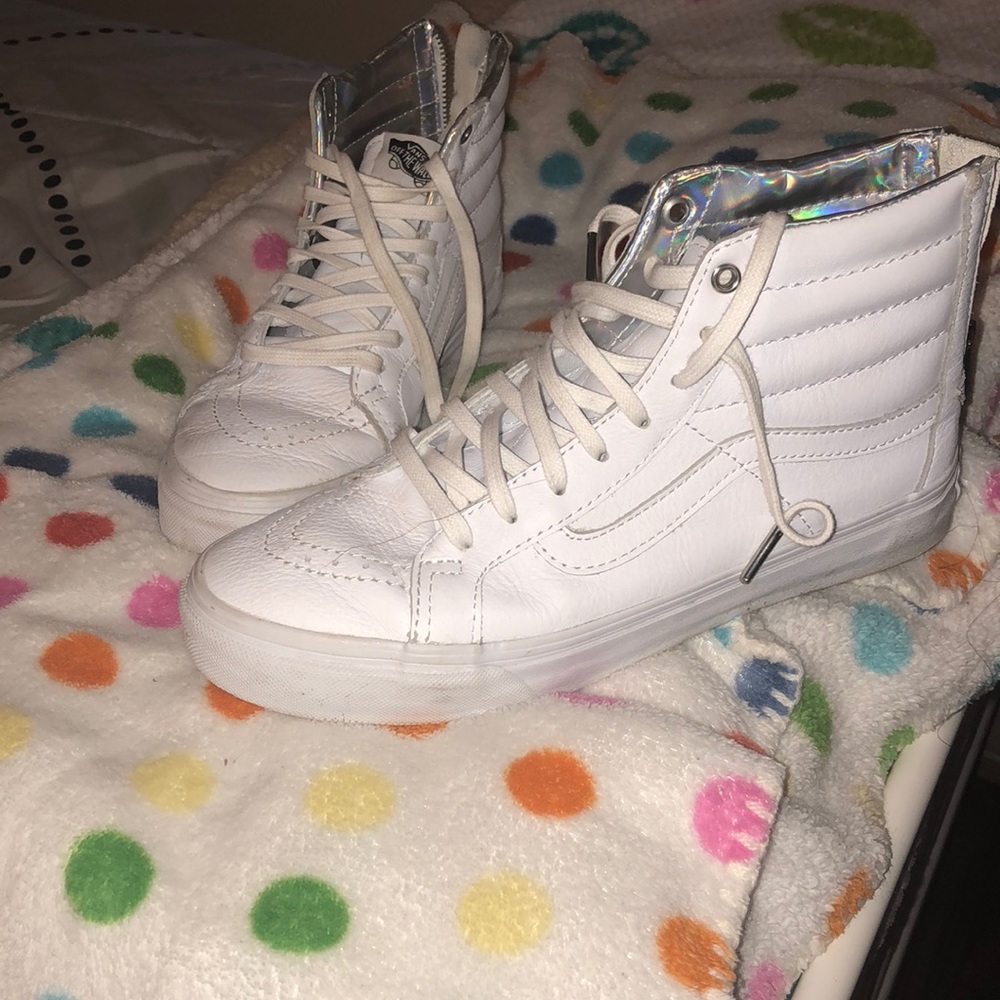 Vans white leather